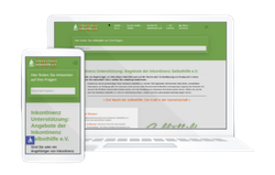 Webseite Online Angebot der Inkontinenz Selbsthilfe